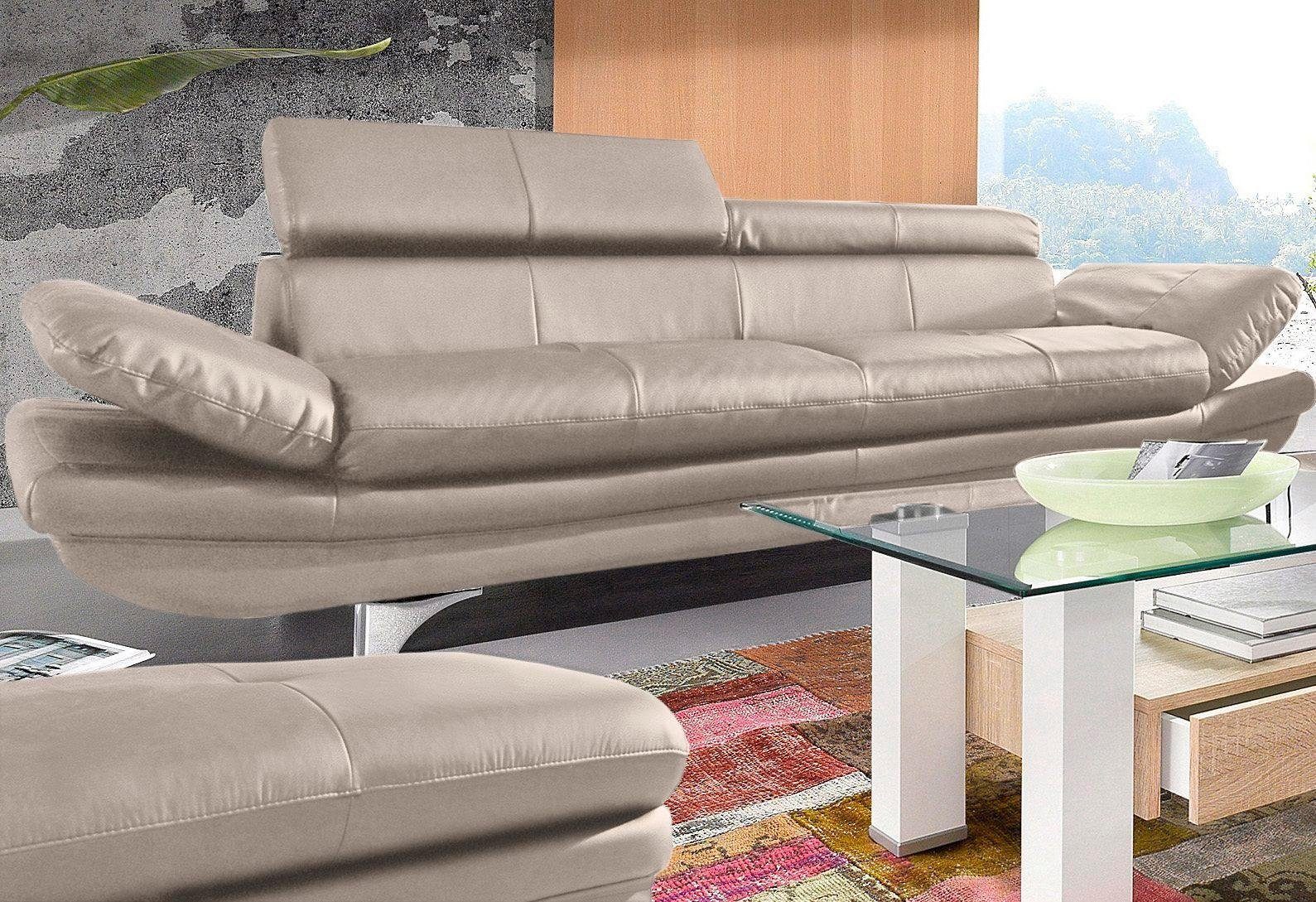 COTTA Polstergarnitur Enterprise, (Set), Set bestehend aus: 3-Sitzer mit Arm- & Kopfteilverstellung & Hocker