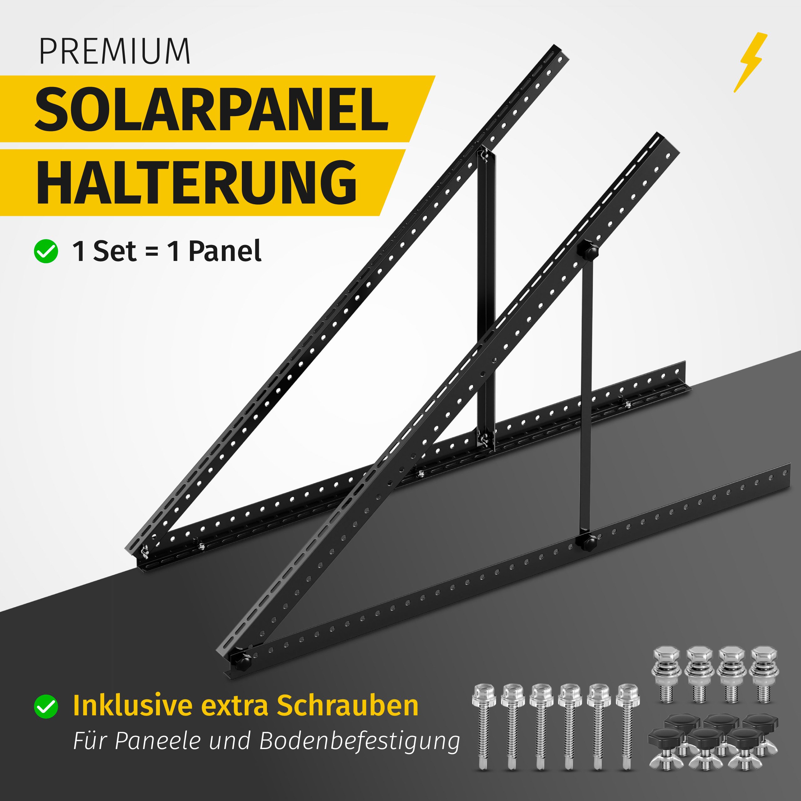 avoltik Solarmodul-Halterung Solarmodul Halterung für Flachdach Wand 0°-90° Alu Aufständerung, (Solarmodul Halterung für Flachdach Wand 0°-90° Alu Aufständerung – Bild 2 von 5