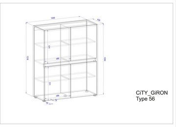 INOSIGN Highboard City/Giron, Höhe ca. 120 cm