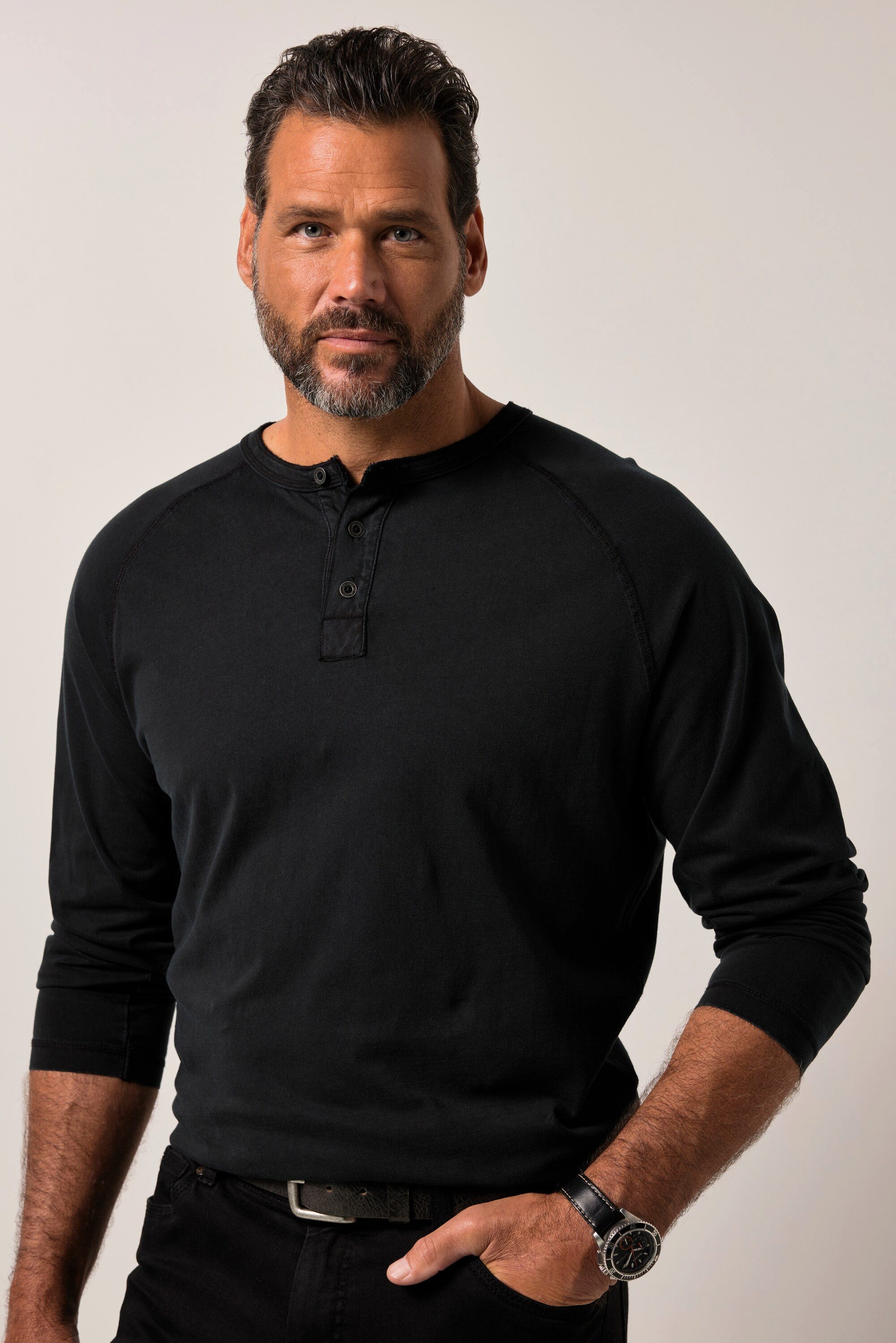 JP1880 T-Shirt JP1880 Henley Langarm Vintage Look bis 8 XL günstig online kaufen