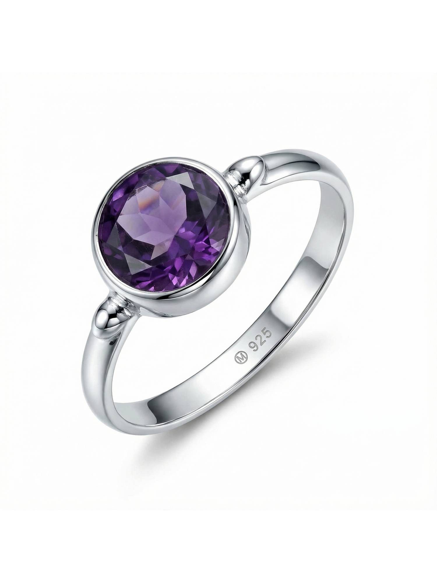 Silberring HANA aus 925 Silber mit Amethyst facettiert