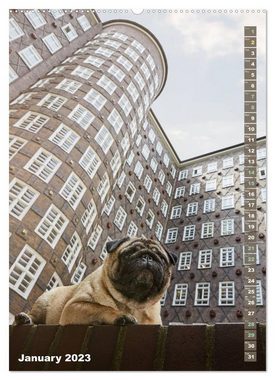 CALVENDO Wandkalender Hamburg - a pug city (Premium-Calendar 2023 DIN A2 Portrait)