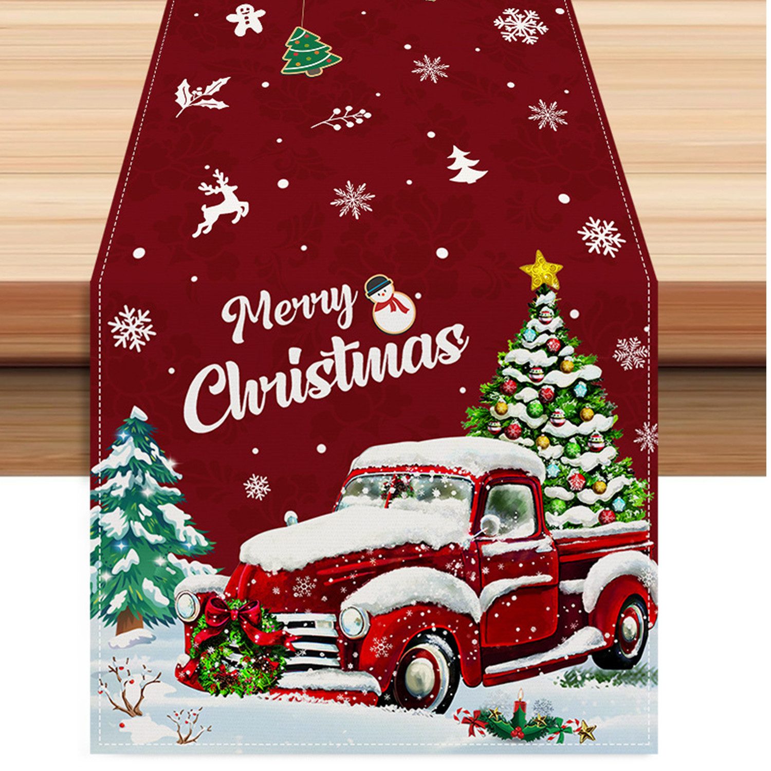 LAPAPRO Tischläufer Weihnachtlicher Tischläufer aus Leinen, festliche Tisch günstig online kaufen