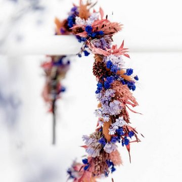 Trockenblume Haarreif Trockenblumen in einer Kombination aus Blau- und Rosatönen, LYKKE & You