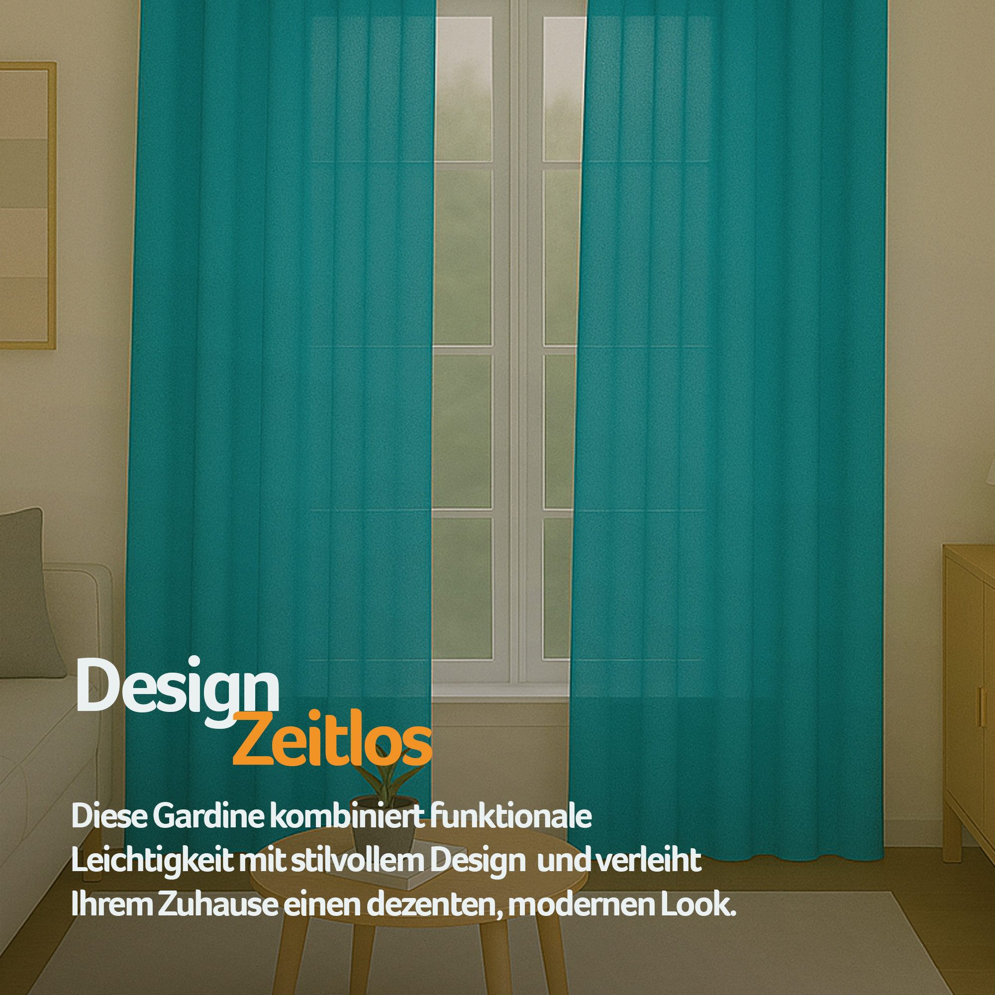 Bestlivings Gardine "Ellen" mit Universalband (2 St), Kräuselband, blickdicht, in moderner Satin-Optik, einfarbig, modern, waschbar bei 30°C – Bild 5 von 5