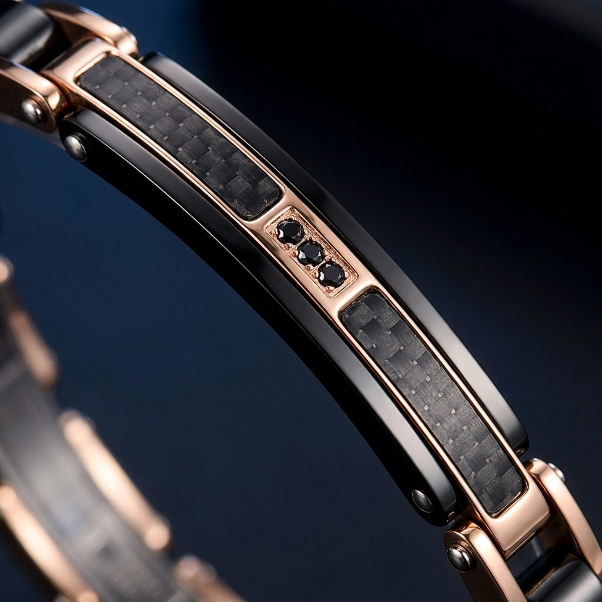 UNIQAL.de Edelstahlarmband Unisex CARBONE – Carbonfaser, Naturholz & Edelstahl (mit futuristischer Optik und ausgewählten Naturdetails, inkl. Schmuckverpackung) – Bild 5 von 5