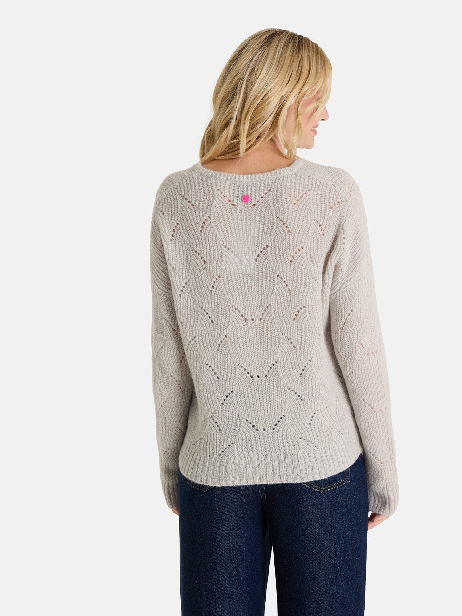Lieblingsstück Strickpullover SölveL mit dezentem Lochmuster, V-Neck