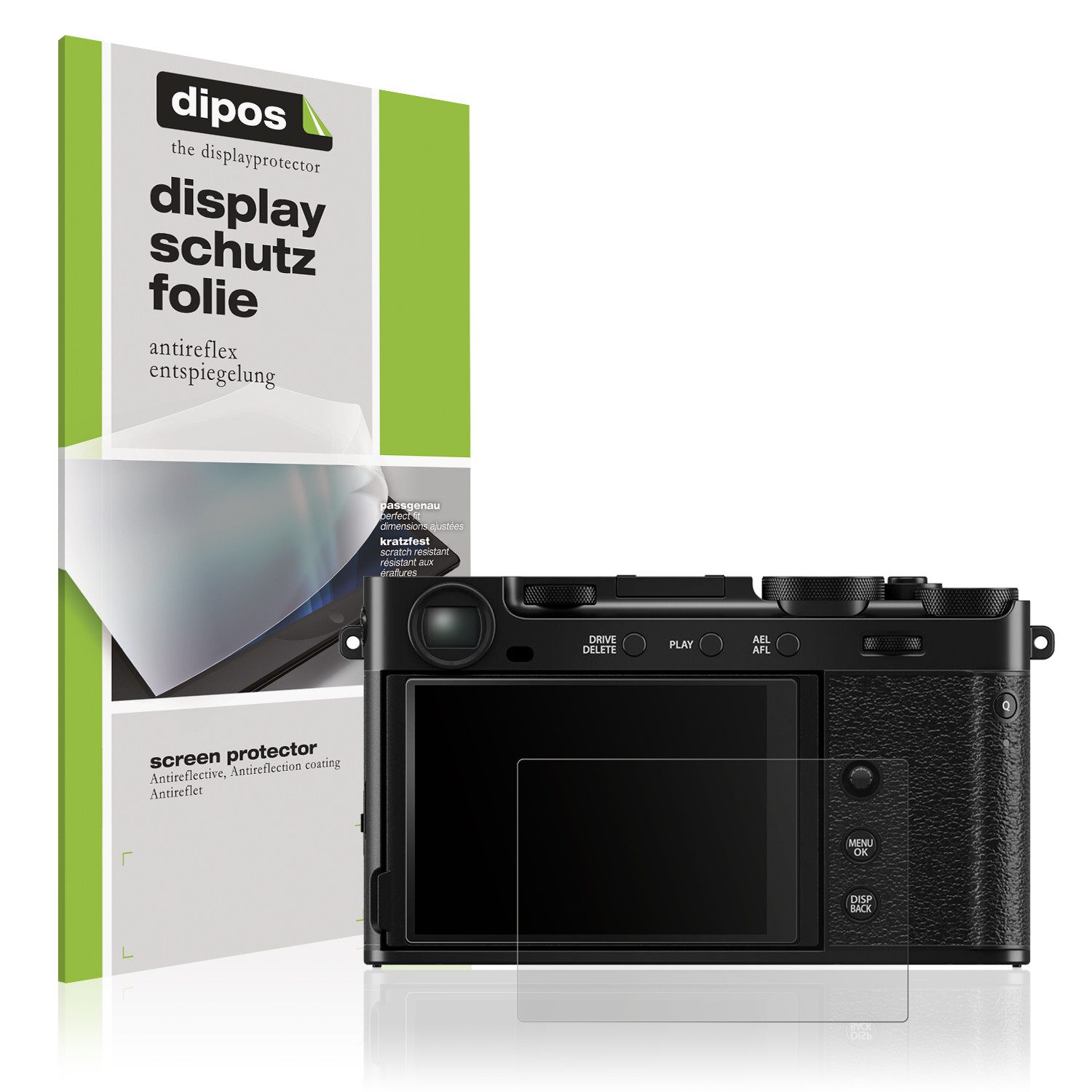 dipos Displayschutzfolie Schutzfolie für Fujifilm X-E5, 4 Stück, Displayschutz Schutz Folie Made in Germany