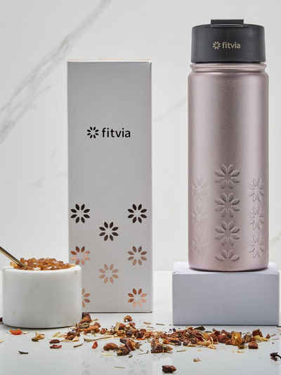 fitvia Thermoflasche mit stilvollem Blumenprint