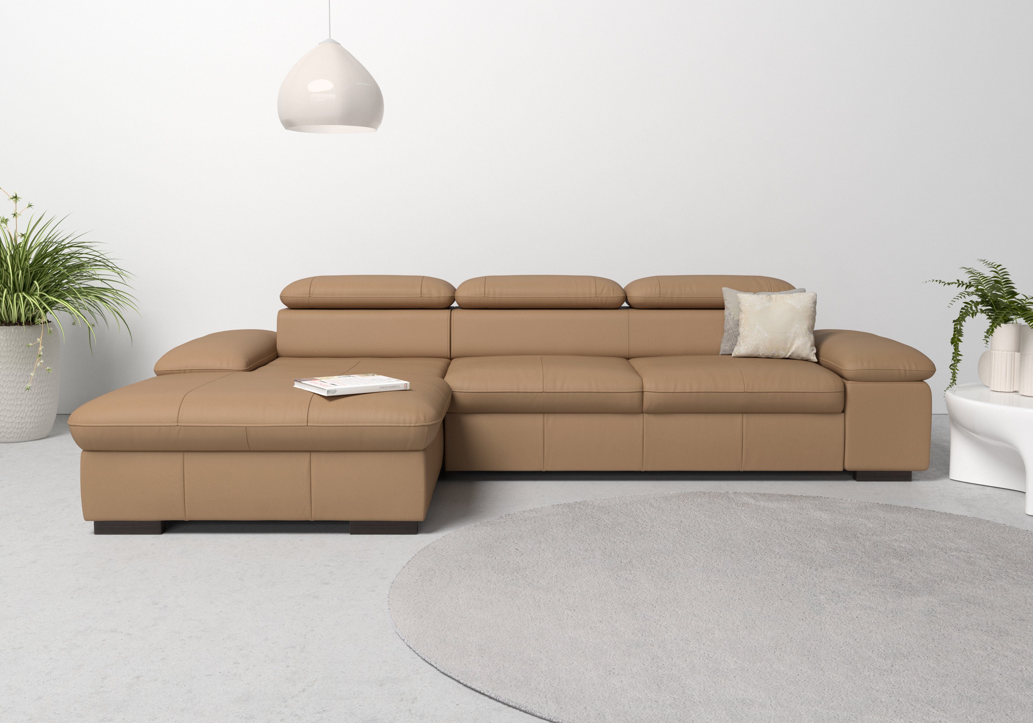 Home affaire Ecksofa "Alberto L-Form" mit Kopfteilverstellung, wahlweise mi günstig online kaufen