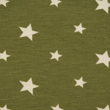 SCHÖNER LEBEN. Stoff Baumwolljersey Jerseystoff Sterne Sternchen grün 1,50m Breite, allergikergeeignet