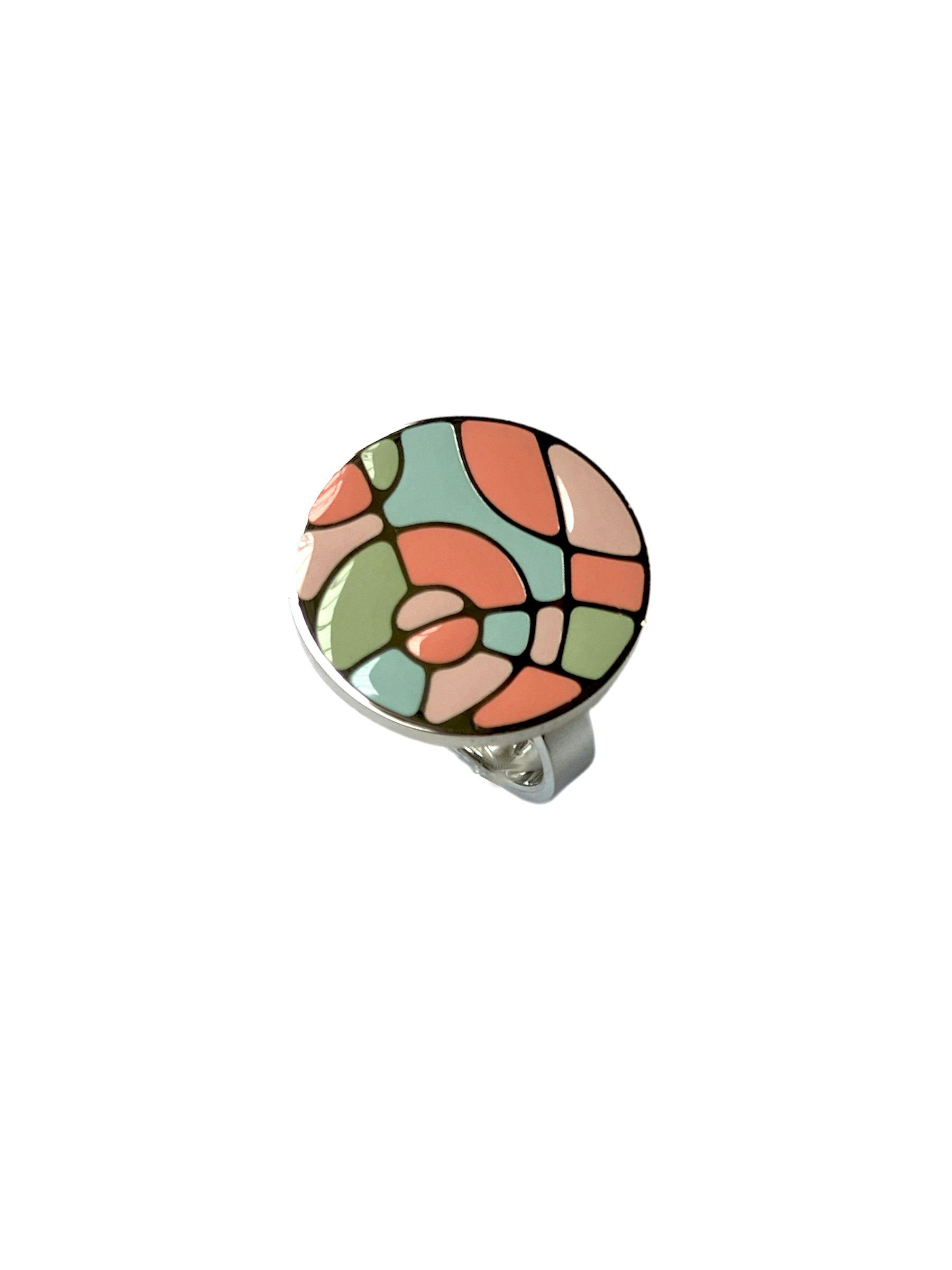 Swatch Bijoux Fingerring JRP029-8, Ringkopf Mosaik-Style mit Pastellfarben im