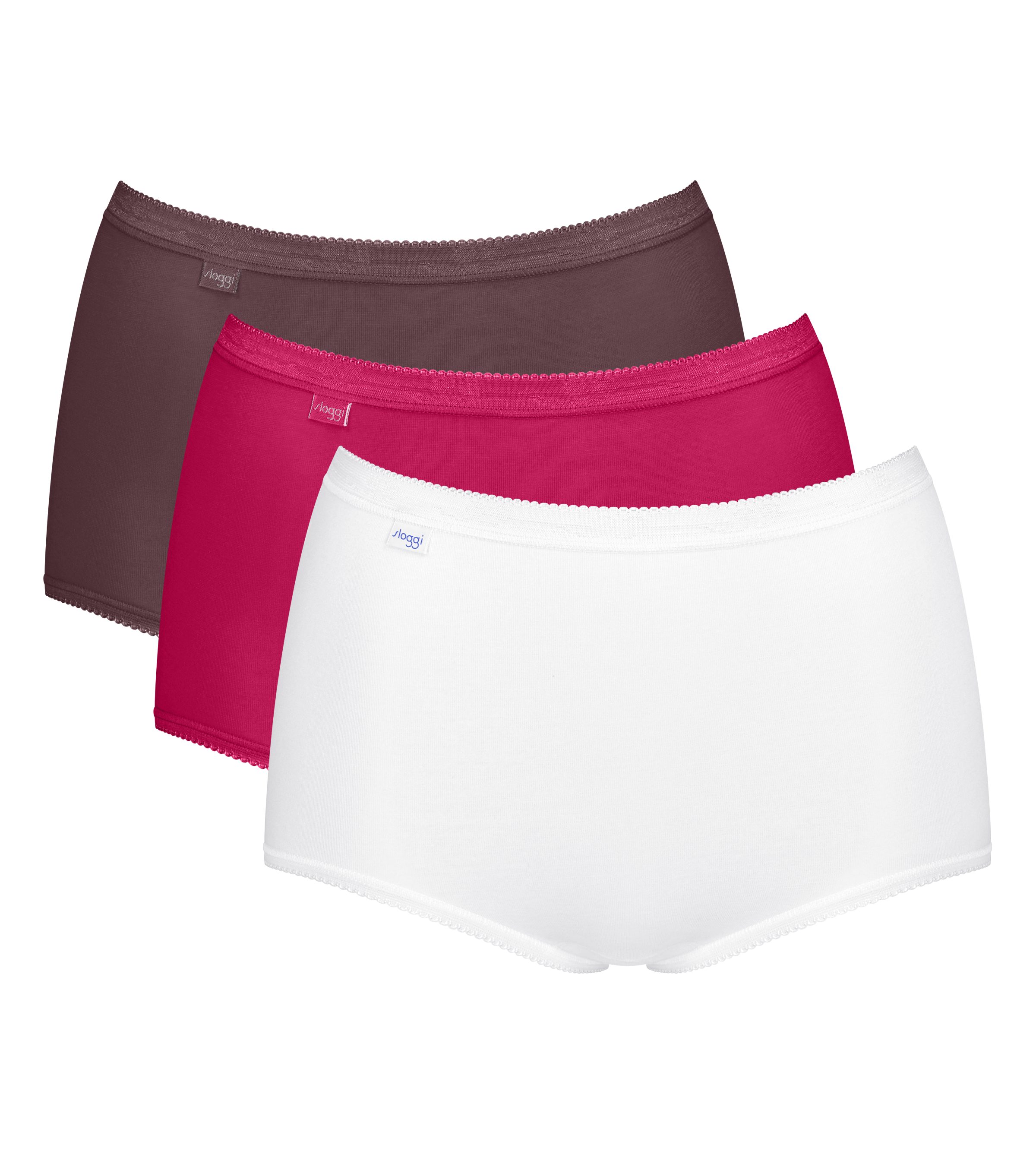 sloggi Maxislip Basic+ Maxi (3er Pack) perfekter Sitz, Cotton-Mix, hohe Taille