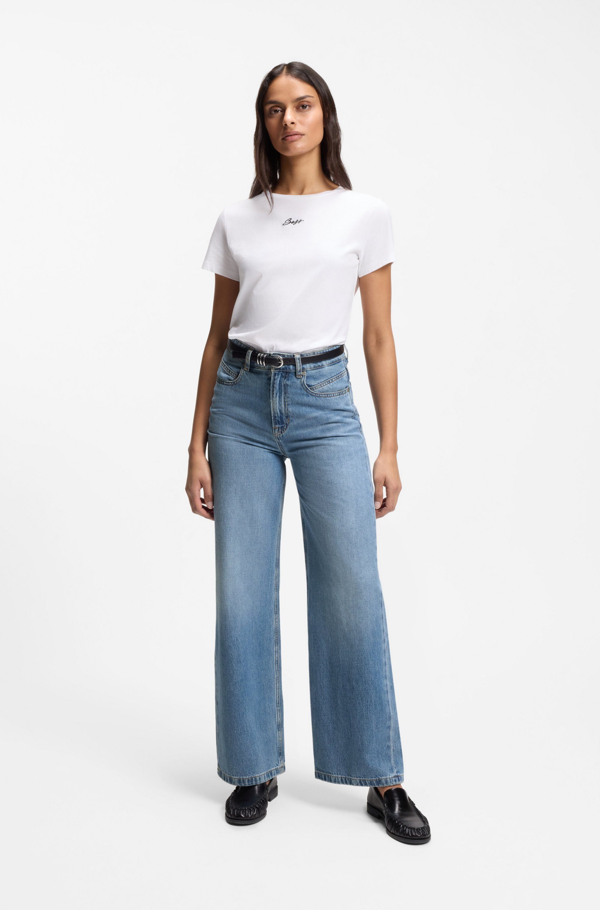 BOSS ORANGE Weite Jeans MARLENE HR 12.0 Premium Damenmode mit hohem Bund, Wide Leg – Bild 4 von 5