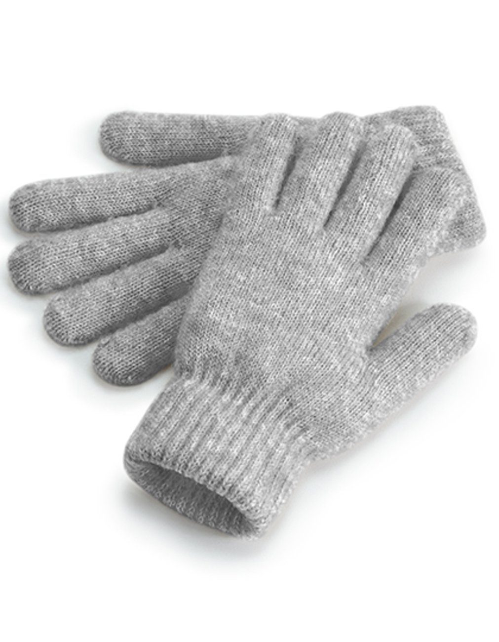Beechfield® Strickhandschuhe Warme Damen Strickhandschuhe / Handschuhe / Winterhandschuhe Gerippter Ärmelabschluss Grau