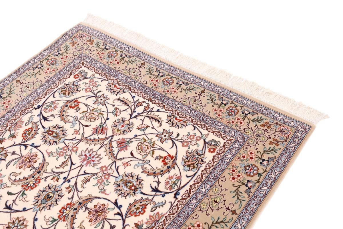 Orientteppich, Orientteppich Trading, 109x157 mm Isfahan 6 Seidenkette Handgeknüpfter Nain Höhe: rechteckig,