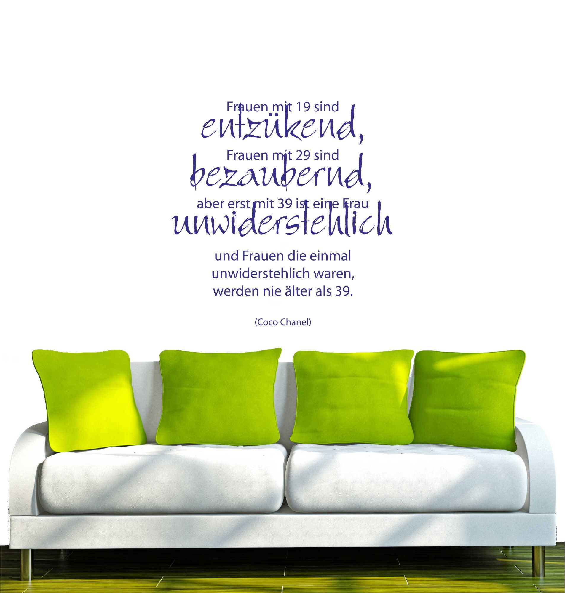 INDIGOS UG Wandtattoo Wandtattoo - Wandaufkleber - w196 Frauen mit 19 29 Spruch