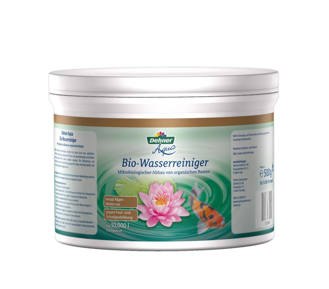 Dehner Aquariumpflege Aqua Bio Wasserreiniger, 500 g, für ca. 10.000 l, beugt der Algenbildung im Teich natürlich vor