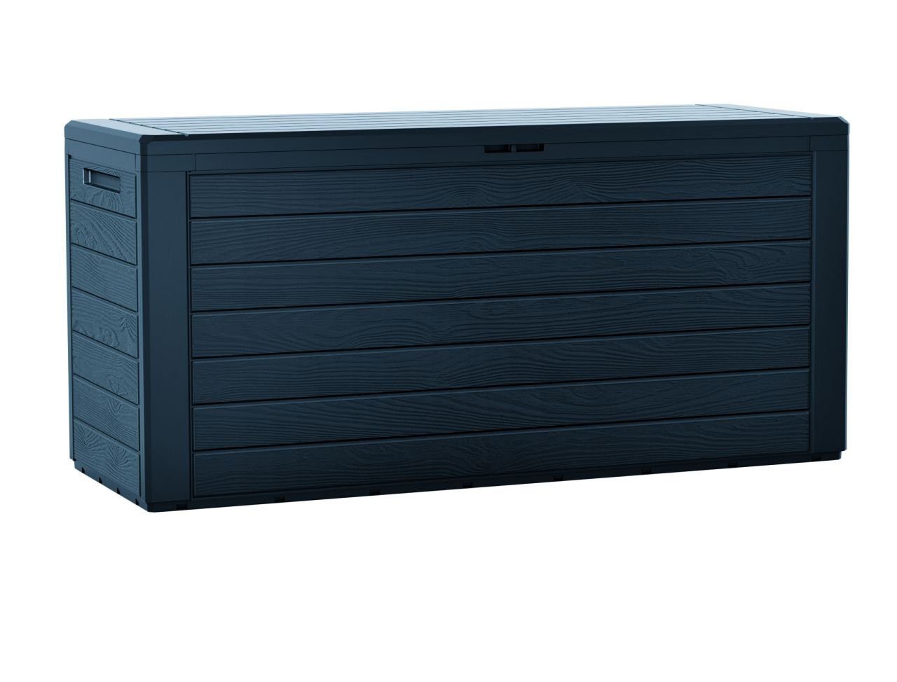 Prosperplast Gartenbox Auflagenbox Woodebox 280 Liter anthrazit günstig online kaufen