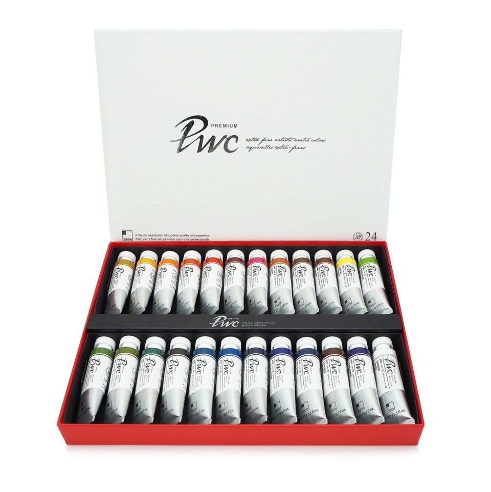 ShinHan Aquarellfarbe Premium PWC Extra-feine Künstler-Aquarellfarbe, 24x15ml
