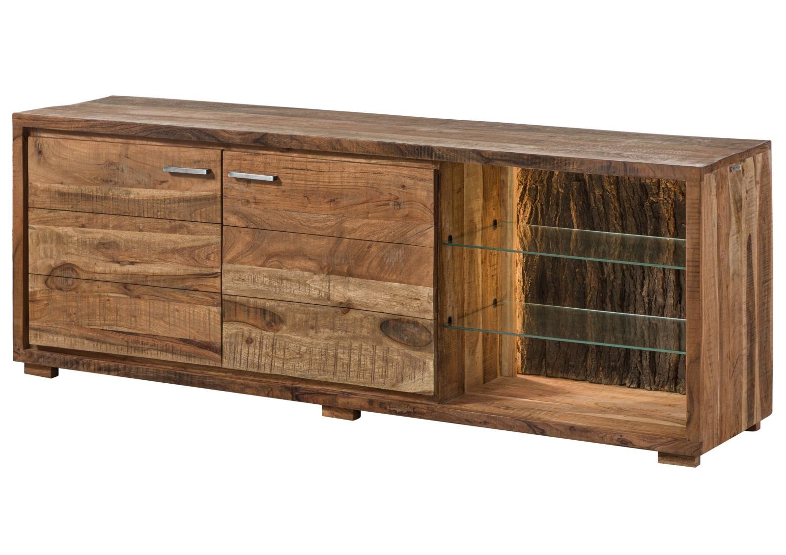 Massivmoebel24 TV-Board (TV-Board Akazie 175x40x63 natur günstig online kaufen
