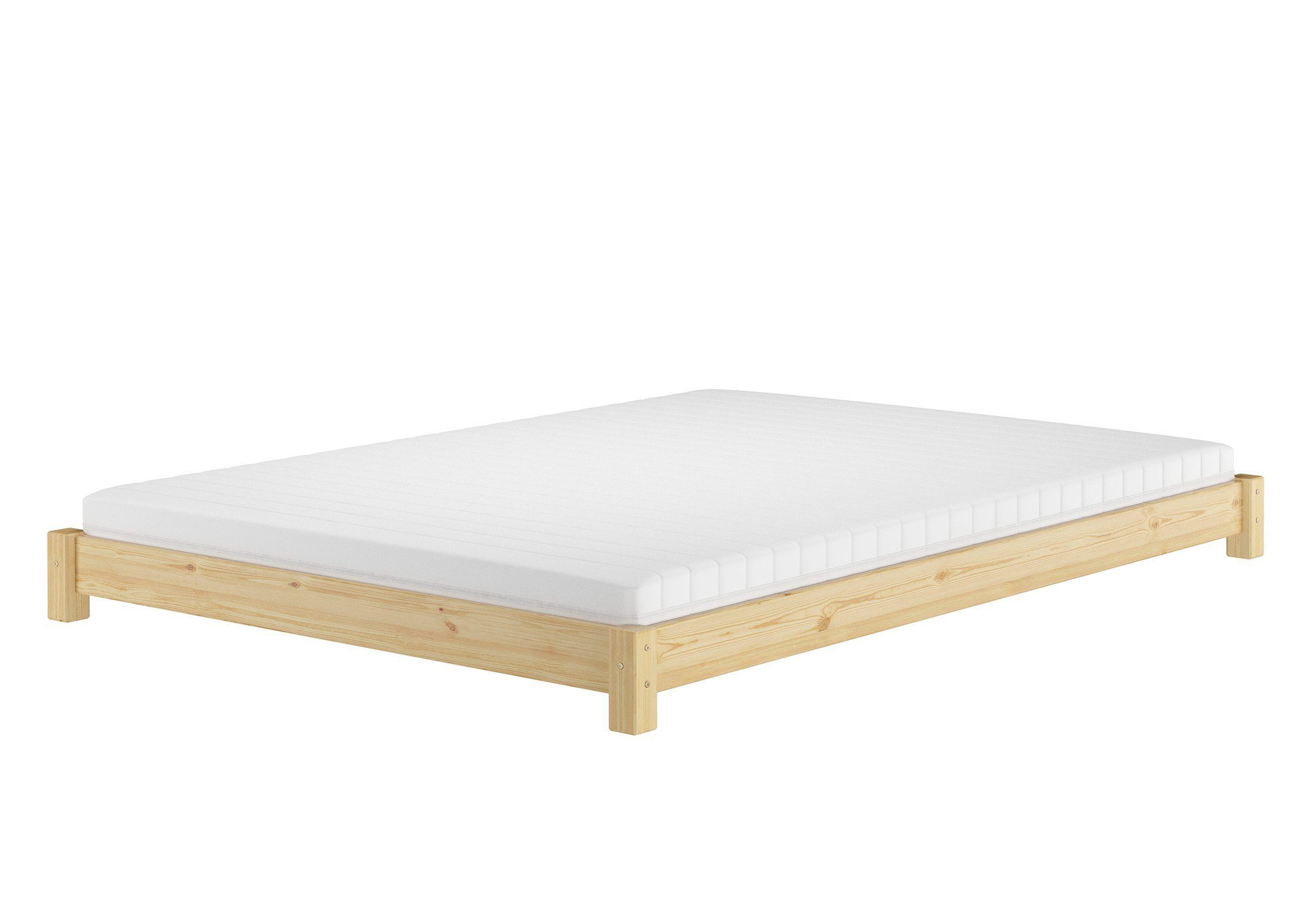 ERST-HOLZ Bett Flaches Futon-Doppelbett Bodenbett 140 günstig online kaufen