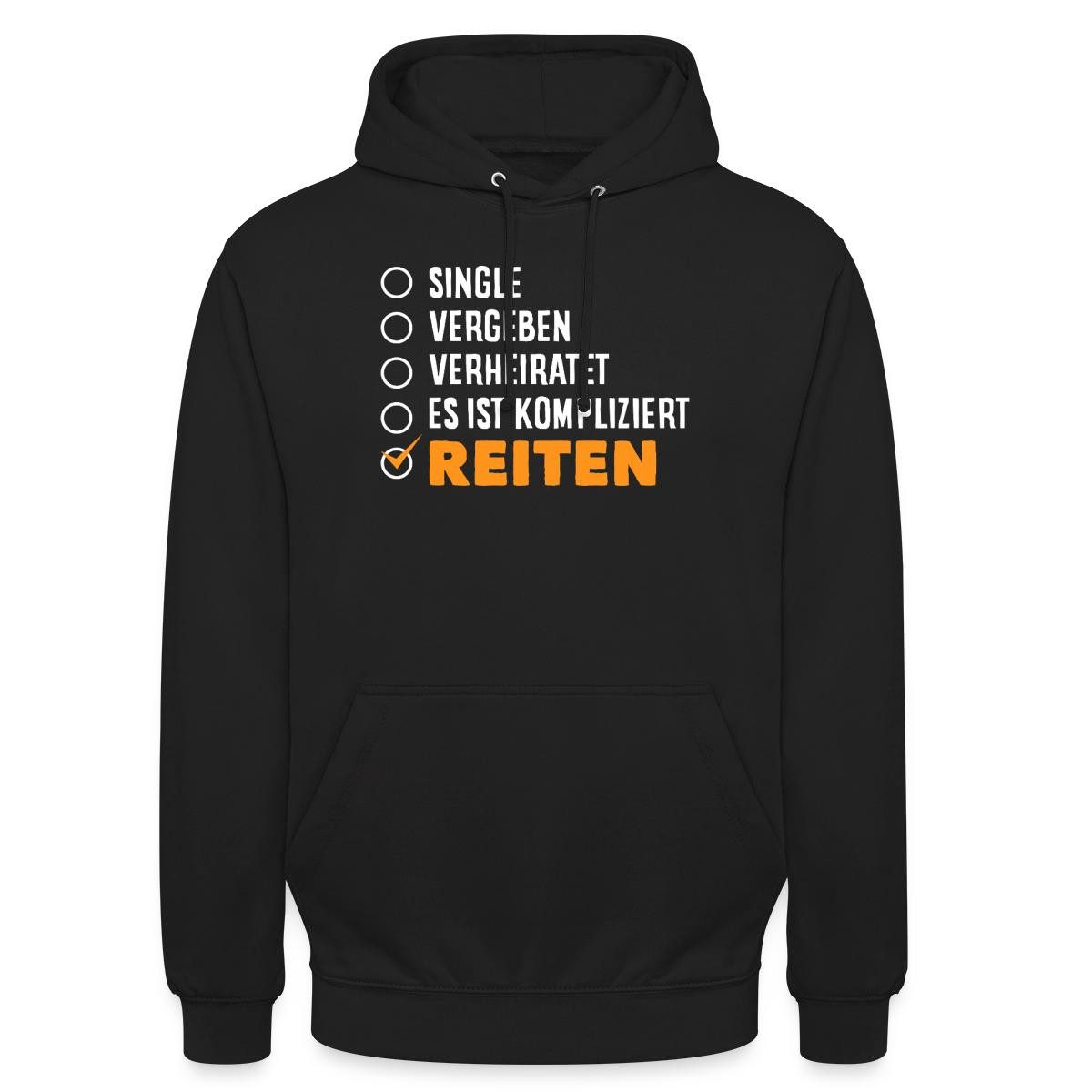 Spreadshirt Hoodie Single Vergeben Verheiratet Es Ist Kompliziert Reiten Unisex Hoodie (1-tlg)