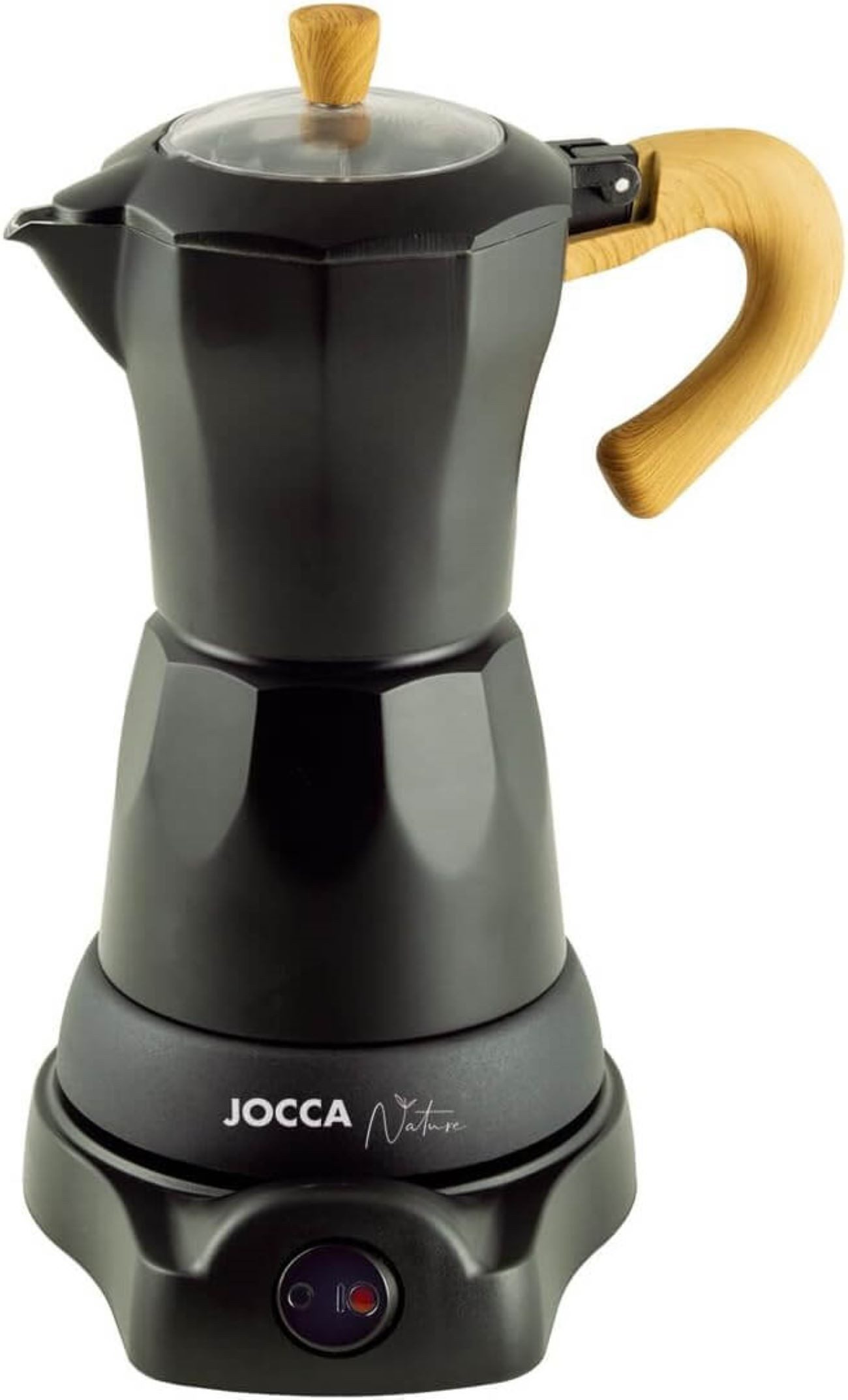 Jocca Espressomaschine Nature Line Schwarz Kafeemaschine für 6 Tassen und Warmhaltefunktion, Moderner Stil, Campingtauglich, Einfache Handhabung, 480W