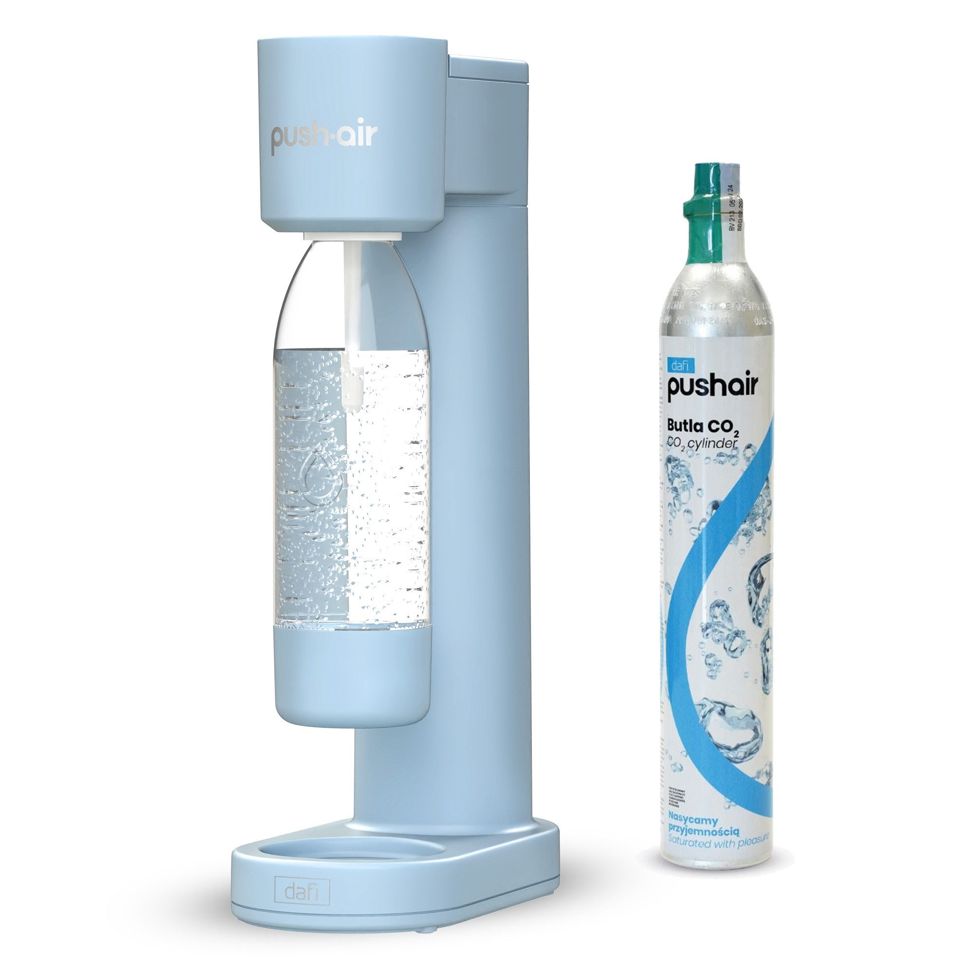 Wassersprudler Wassersprudler Pushair inkl. 1 Co2 Zylinder und 0,7l Flasche