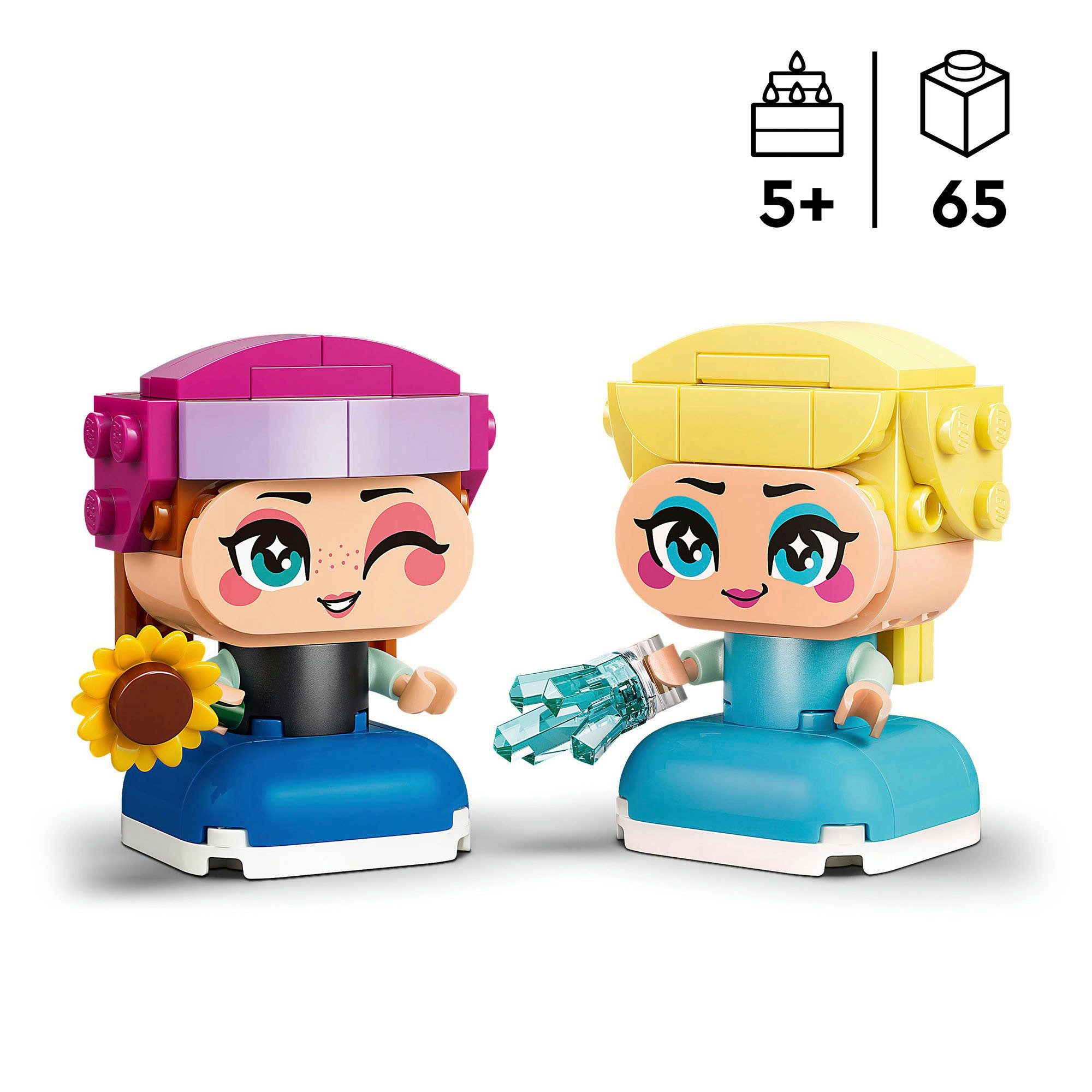 LEGO® Die Mini-Prinzessinnen Anna und Elsa (43284), LEGO Disney Princess Konstruktionsspielsteine, (65 St)
