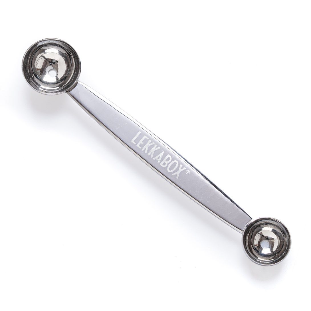 LEKKABOX Kugelausstecher Melonenausstecher Edelstahl Kugelformer - 2 Kugelgrößen, plastikrei, Formt im Handumdrehen appetitliche Snack-Kugeln in zwei Größen