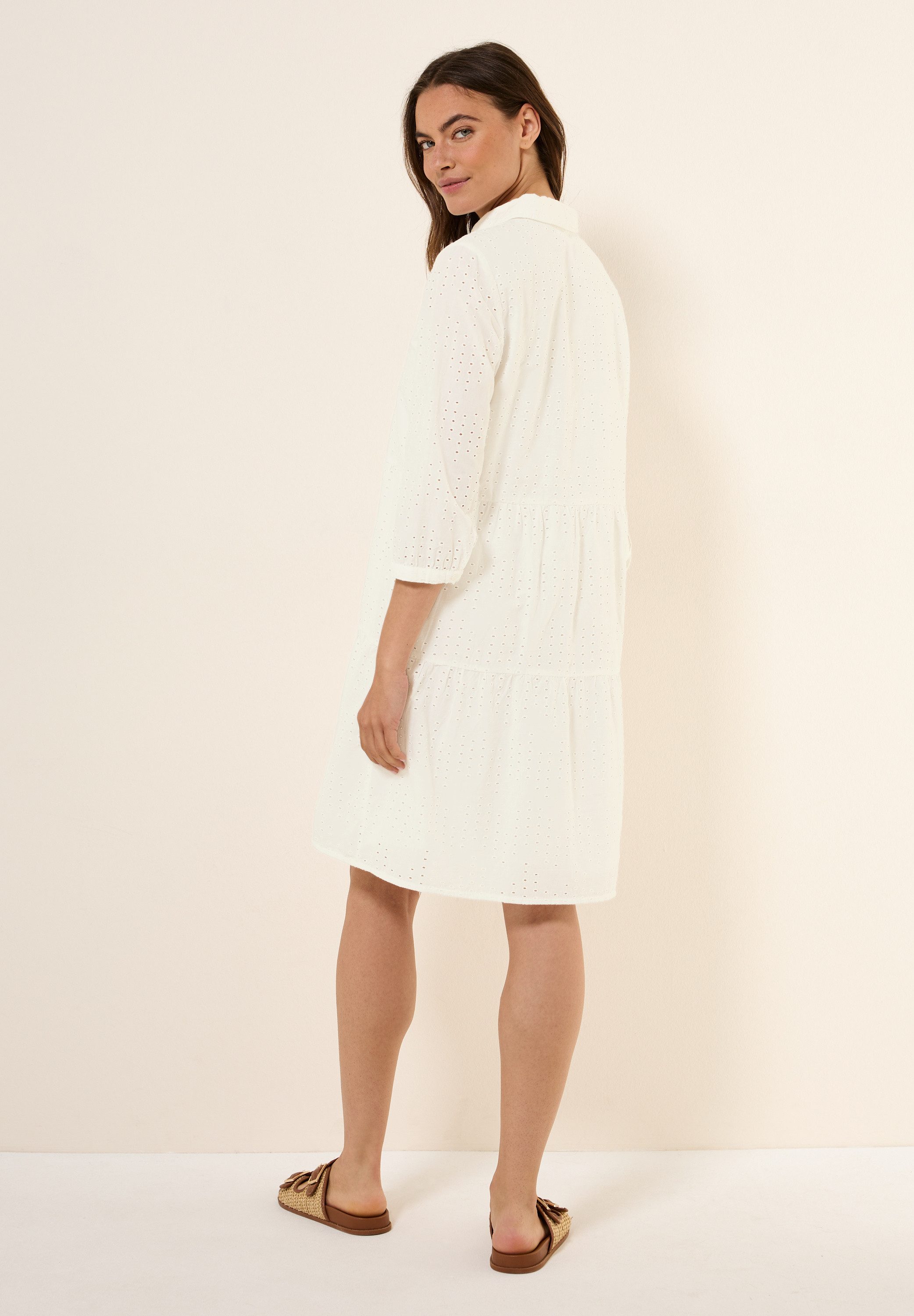 CECIL Midikleid mit Lochstickerei und Volants günstig online kaufen