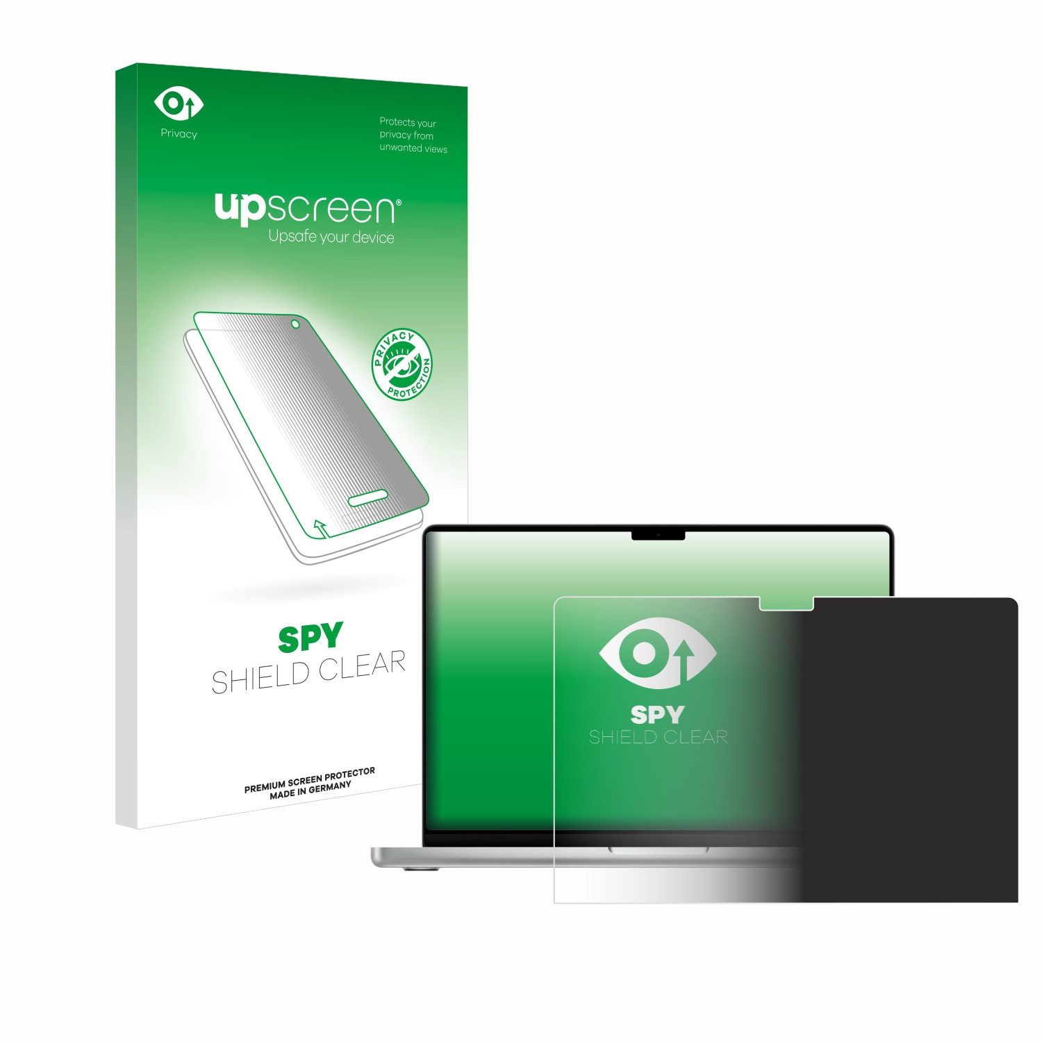 upscreen Displayschutzfolie Sichtschutzfolie für Apple MacBook Pro 14" M4 2024, Anti-Spy Privacy Sichtschutz Blickschutzfolie Blaulicht-Schutz