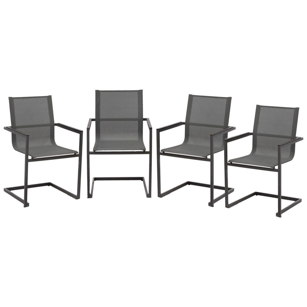 Lomadox Gartenstuhl HGA-120, Freischwinger mit Armlehnen, anthrazit, ca. 68x87x58 cm