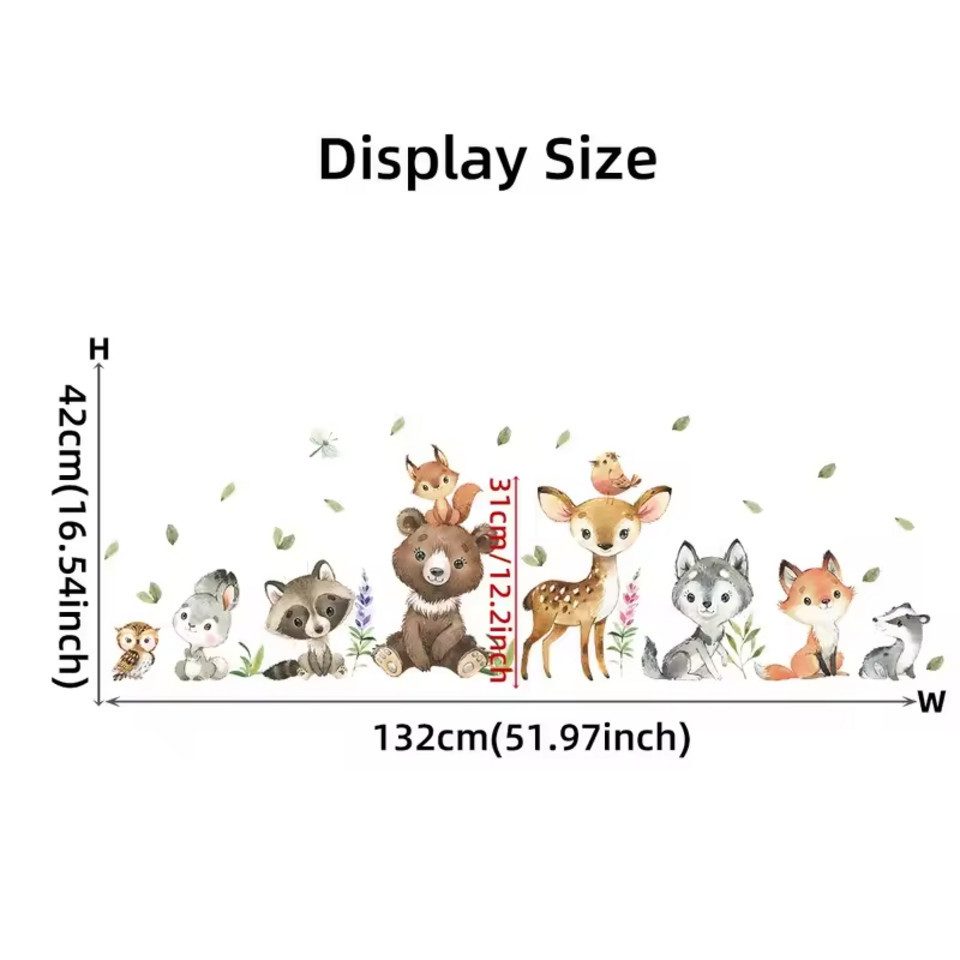 Montegoni Wandsticker Kinder Tier Wandaufkleber,Wandtattoo mit Waldtieren (Wandaufkleber für Kinderzimmer, Braunbär Hirsch Hase Tier, Wandaufkleber), wasserdich – Bild 4 von 5