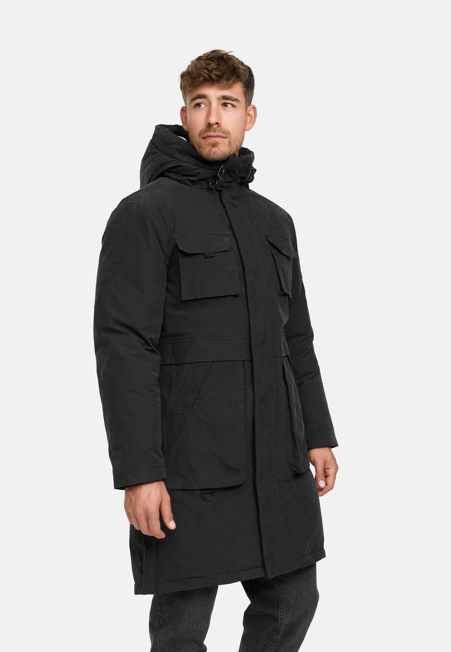 Indicode Winterjacke Herren INKristof Herrenparka Herrenjacke Langer Parka mit wärmender Wattierung