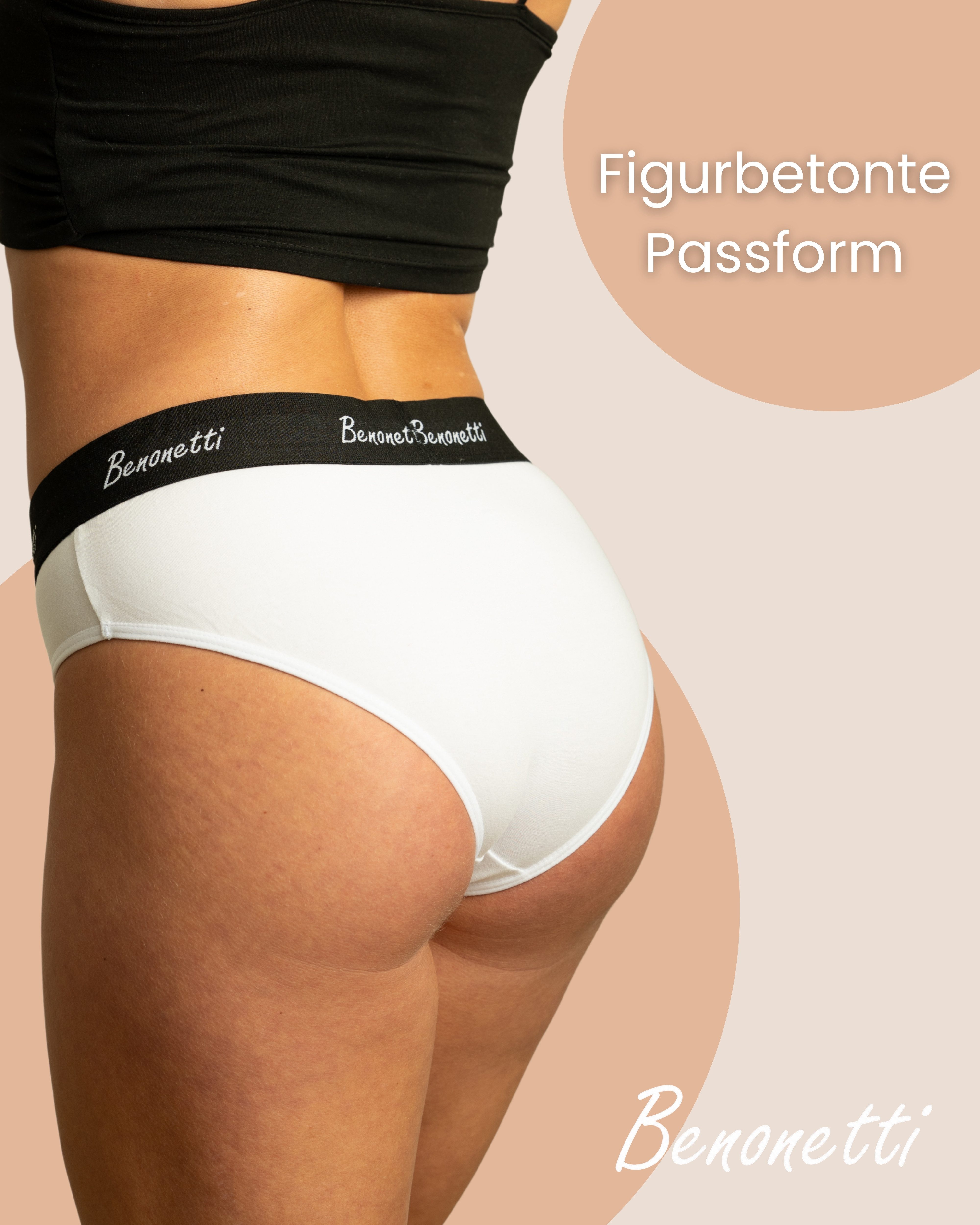 Benonetti Slip Damen 3er Pack aus Baumwolle und bequemer Passform (3er Set, 3er-Pack) Elastisch und bequemer Bund mit Logo