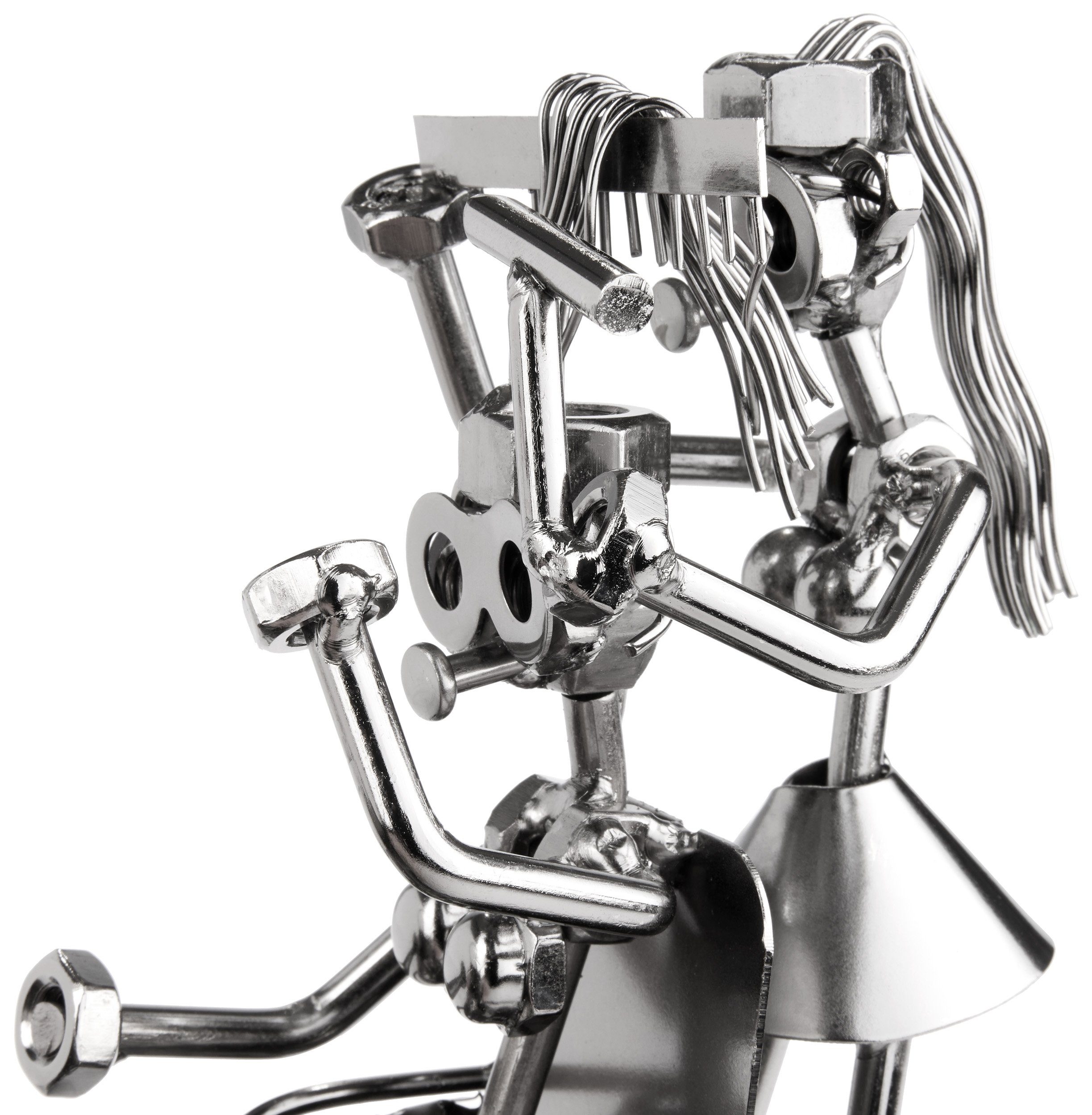 BRUBAKER Dekofigur Metallskulptur Schraubenmännchen Friseur Friseurin (1 St., Metallfigur Frisör Frisörin), kunstvolle Geschenkfigur für Friseure und Frisörinnen