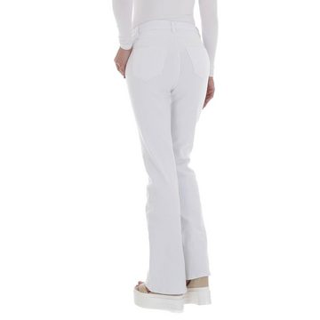 Ital-Design High-waist-Jeans Damen Freizeit Stretch Bootcut Jeans in Weiß