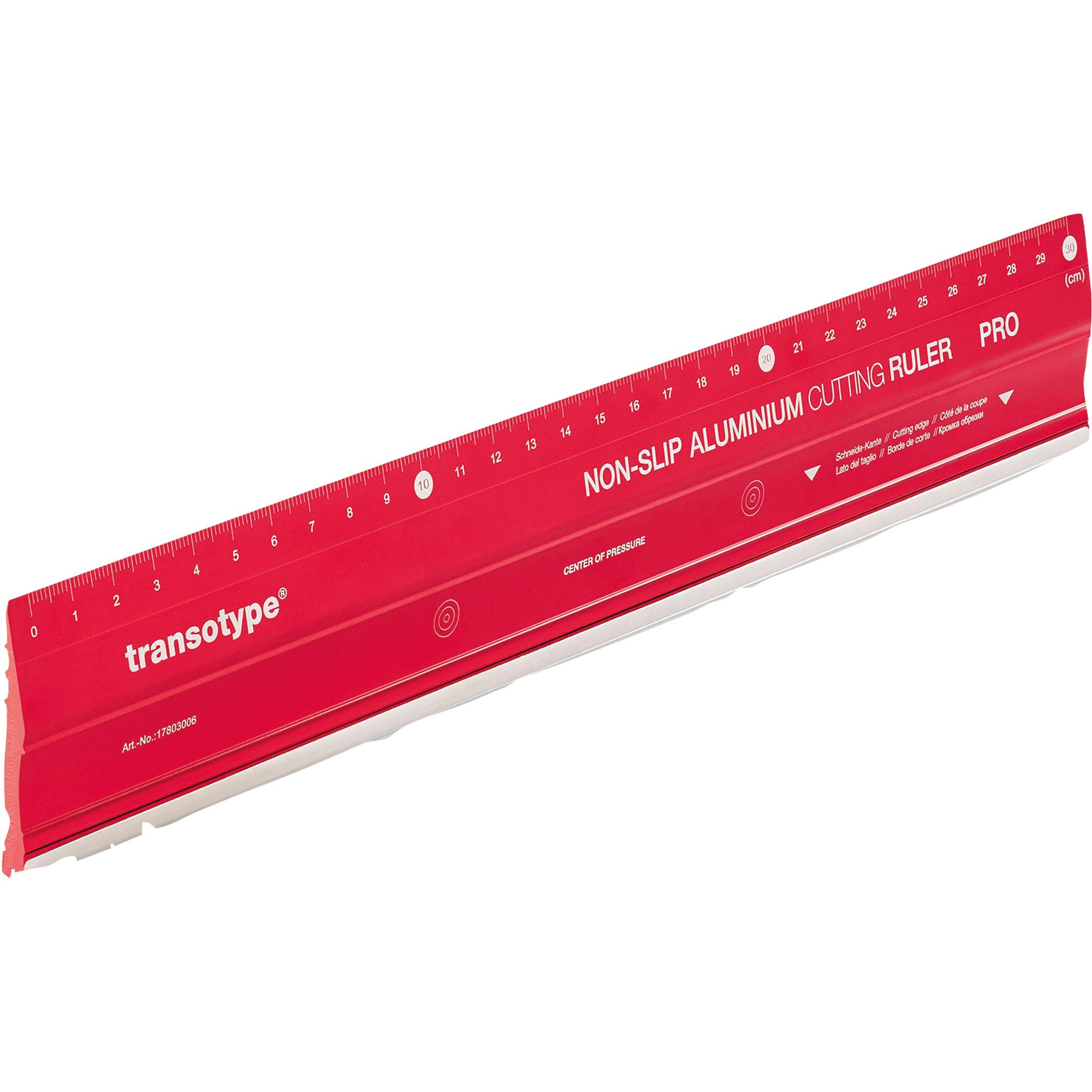 magnetoplan® Lineal transotype Schneidelineal PRO 17803006 30x5cm Aluminium rot