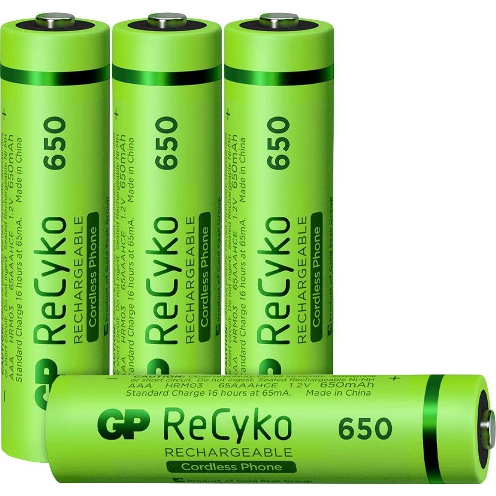 mAh, Akku 650 Schnurlostelefon Micro-Akku ReCyko+ Batteries GP 4er