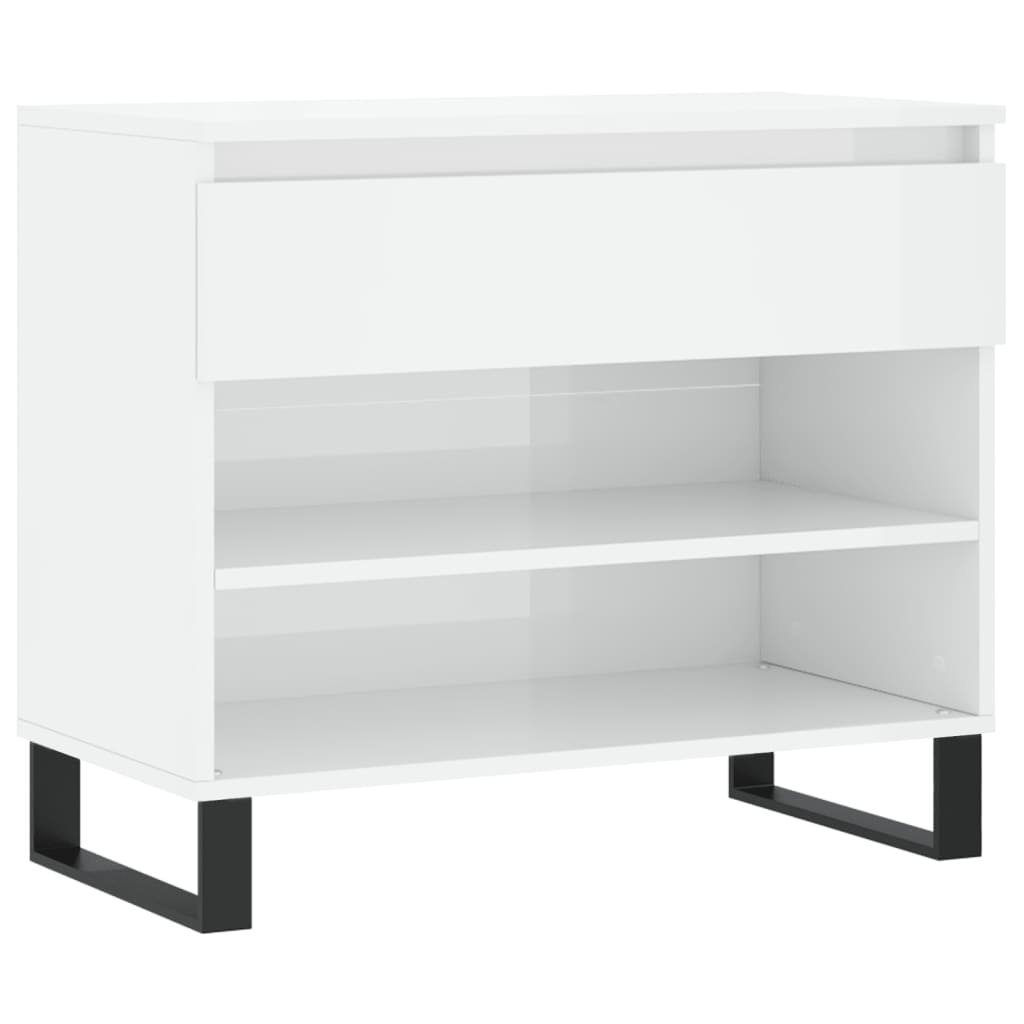 vidaXL Schuhregal Schuhregal Hochglanz-Weiß 70x36x60 cm Holzwerkstoff, 1-tlg.