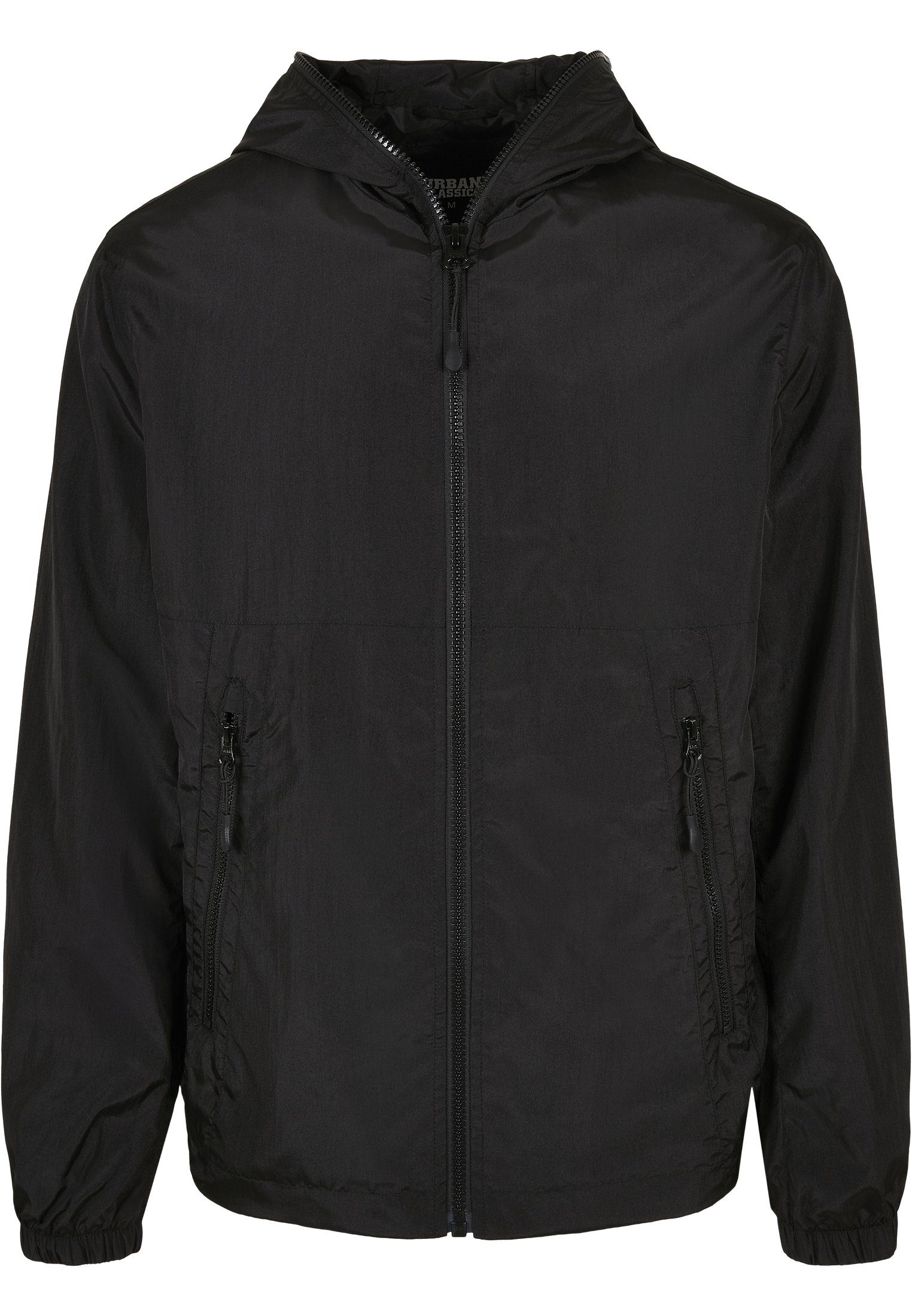 URBAN CLASSICS Sommerjacke Herren Full Zip Nylon Crepe Jacket (1-St) black