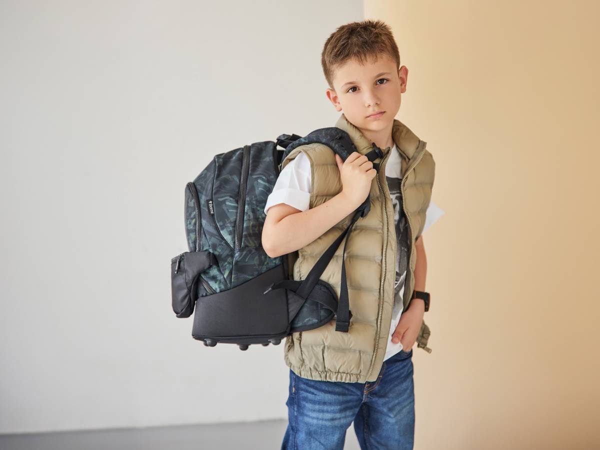 Belmil Schulrucksack "Premium Set 2-in-1" Rucksack & Hüfttasche 2025, 2tlg. Set ab 3. Klasse 130cm, Rucksack und Bauchtasche, für Jungen