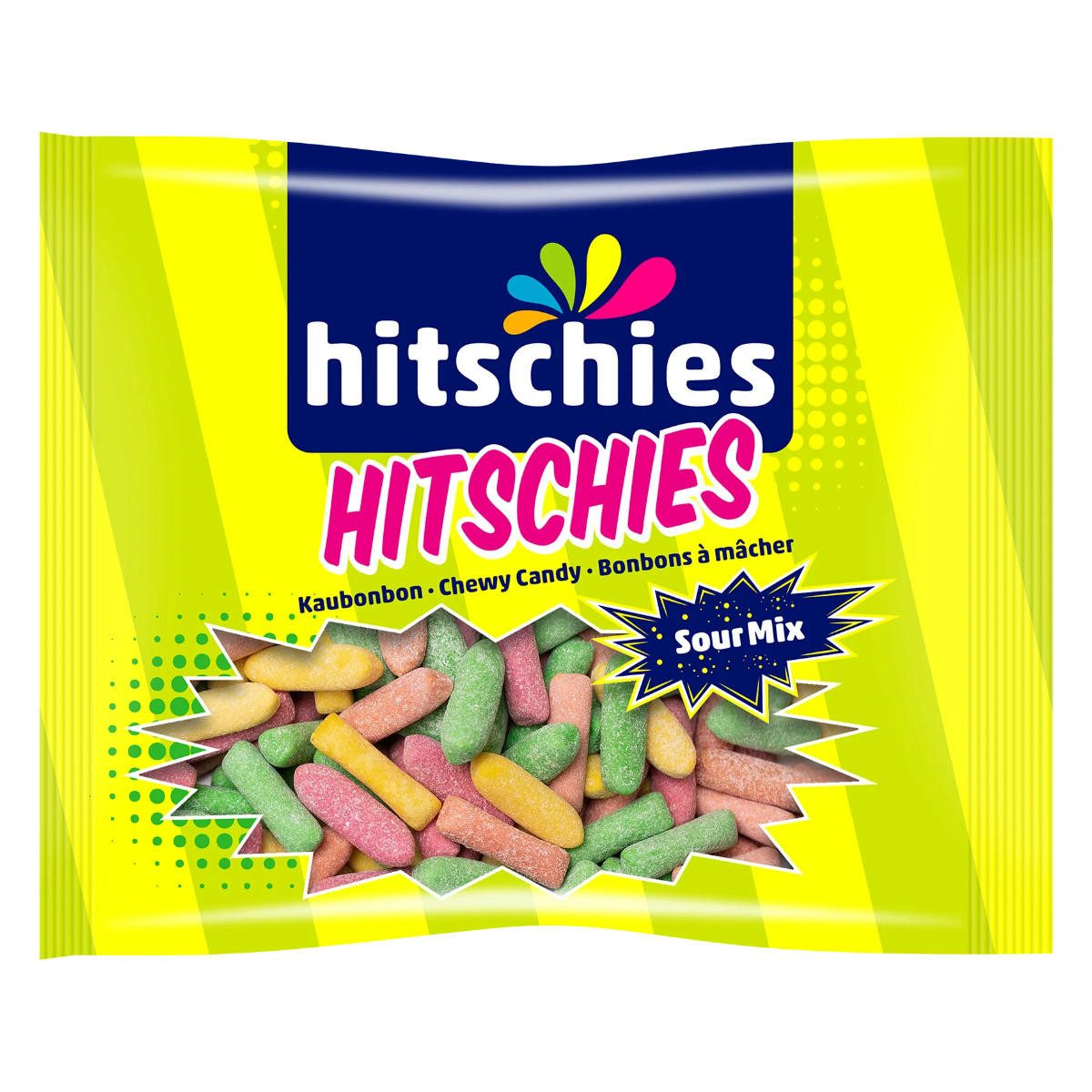 hitschies Süßigkeit, Hitschies Sour Mix Kaubonbons mit prickelndem Fruchtgeschmack 200g