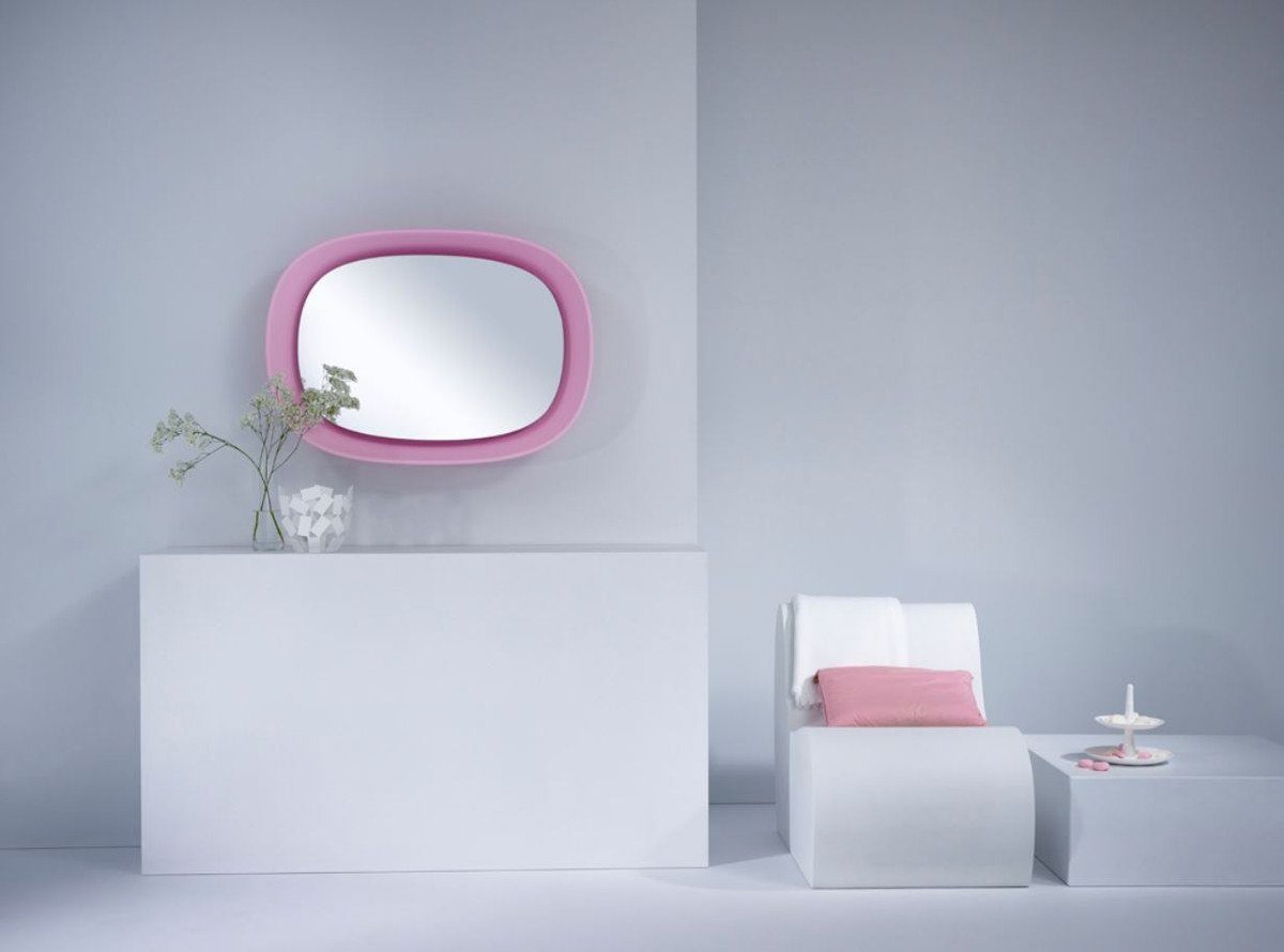- Casa Designer 97 mit 70 Designer H. Licht cm Padrino Spiegel x Luxus Spiegel Wandspiegel Rosa