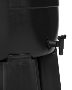 ONDIS24 Regentonne »Regentonne Wassertonne Gieswasserbehälter Regenbehälter, für Balkone und Terrasse«, 100 l, inkl. Ständer, Auslaufhahn & Füllautomat