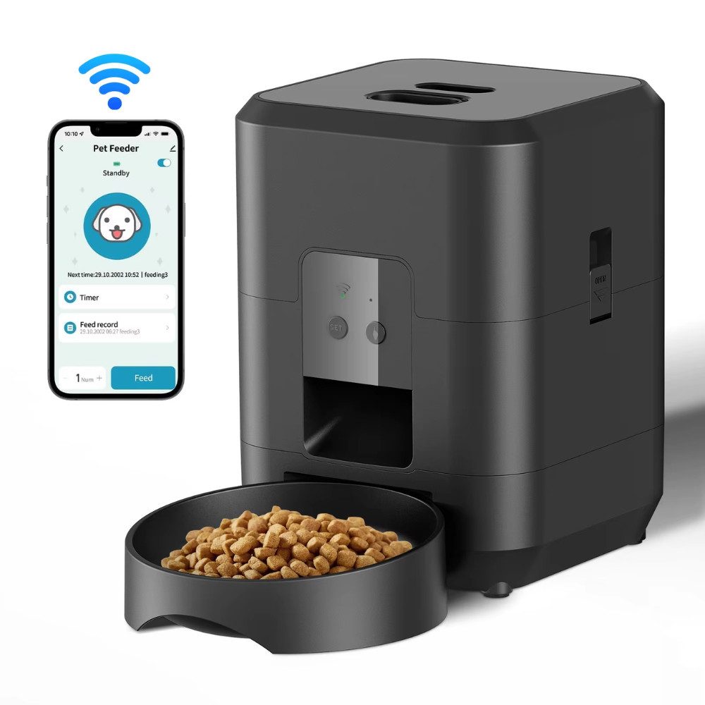 Athlix Katzen-Futterautomat Smart Pet automatischer Futterautomat Spender Katze und Hund, Präzise Portionskontrolle, Integrierte Zeiteinstellung