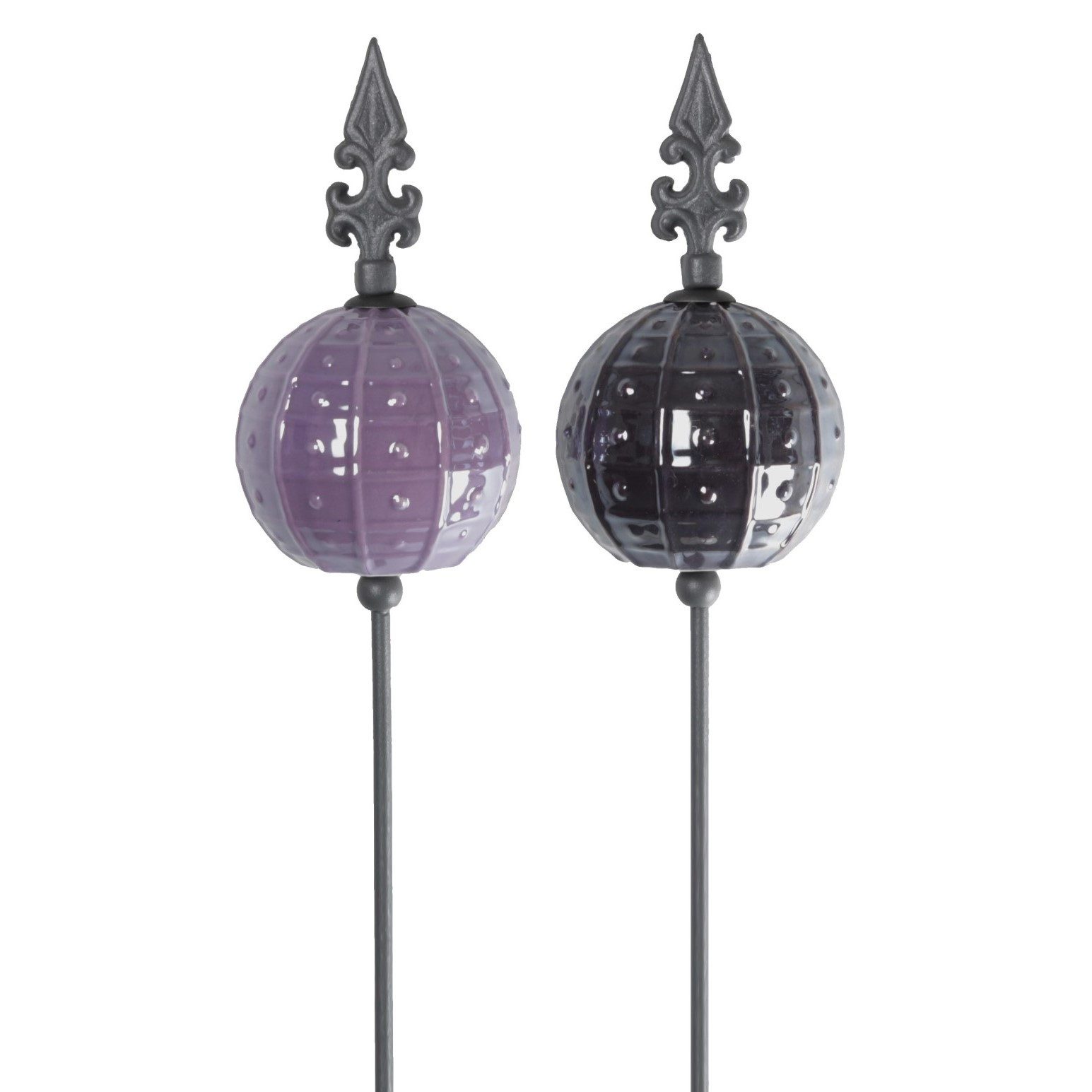 Dragimex Gartenstecker Metall Stecker FRANZÖSISCHE LILIE 2 Stück 109cm. LILA FLIEDER