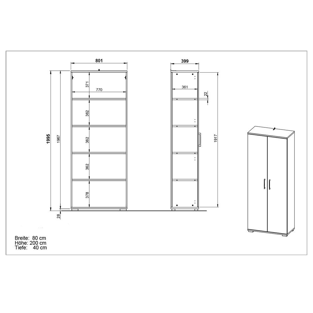 graphit Lomadox 180 höhenverstellbaren Schreibtisch mit in grau cm mit PRATO-01, en